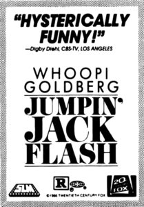 JUMPIN' JACK FLASH- Newspaper ad. November 7, 1986.