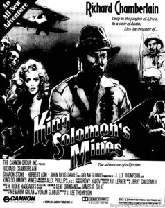 KING SOLOMN'S MINES- Newspaper ad.
November 17, 1985.