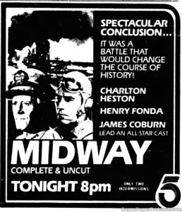 MIDWAY- Television guide ad. November 5, 1982.