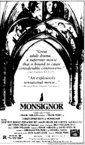 MONSIGNOR- Newspaper ad. November 9, 1982.