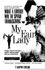 MY FAIR LADY- Television guide ad. November 28, 1996. Caped Wonder Stuns City!