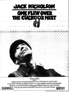 ONE FLEW OVER THE CUCKOO'S NEST- Newspaper ad. November 9, 1975.