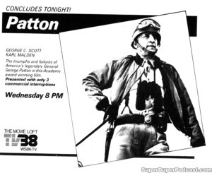 PATTON- Television guide ad. November 10, 1982. Caped Wonder Stuns City!