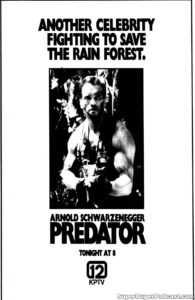 PREDATOR- Television guide ad. November 6, 1991.