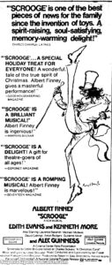 SCROOGE- Newspaper ad. November 10, 1970. Caped Wonder Stuns City!