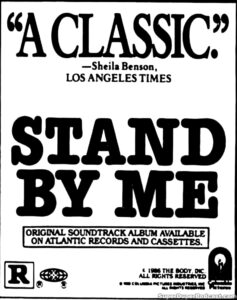 STAND BY ME- Newspaper ad. November 5, 1986.