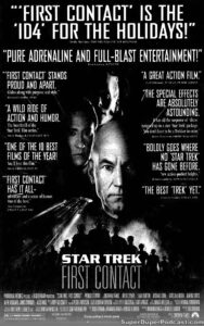 STAR TREK FIRST CONTACT- Newspaper ad. November 24, 1996. Caped Wonder Stuns City!