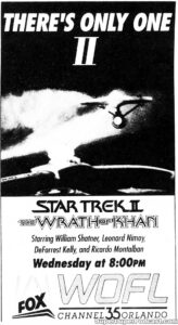 STAR TREK II THE WRATH OF KHAN- Newspaper ad. November 13, 1991. Caped Wonder Stuns City!