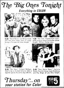 STAR TREK THE ORIGINAL SERIES season 1, episode 10, Dagger of the Mind, television guide ad. November 3, 1966.