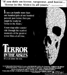 TERROR IN THE AISLES- Newspaper ad. November 2, 1984.