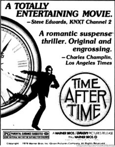 TIME AFTER TIME- Newspaper ad. November 18, 1979. Caped Wonder Stuns City!