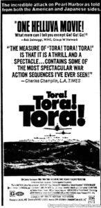 TORA! TORA! TORA!- Newspaper ad. November 9, 1970.