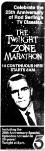 THE TWILIGHT ZONE- Television guide ad. November 22, 1984.