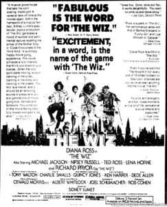 THE WIZ- Newspaper ad. November 5, 1978.