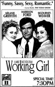 WORKING GIRL- Television guide ad. November 11, 1991. Caped Wonder Stuns City!