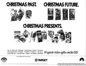 STAR TREK THE MOTION PICTURE/STAR TREK II THE WRATH OF KHAN/STAR TREK III THE SEARCH FOR SPOC/STAR TREK IV THE VOYAGE HOME/CHARLEOTTE'S WEB/BIG TOP PEEWEE/TRADING PLACES/48 HRS/AIRPLANE/GREASE- Home video ad. December 15, 1989.