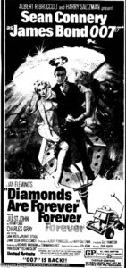 DIAMONDS ARE FOREVER- Newspaper ad. December 17, 1971.