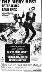 ON HER MAJESTY'S SECRET SERVICE- Newspaper ad. December 19, 1969. Caped Wonder Stuns City!