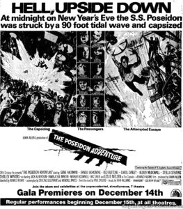 THE POSEIDON ADVENTURE- Newspaper ad. December 14, 1972. Caped Wonder Stuns City!