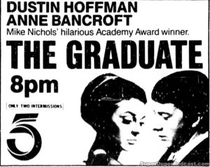THE GRADUATE- Television guide ad. January 8, 1985.