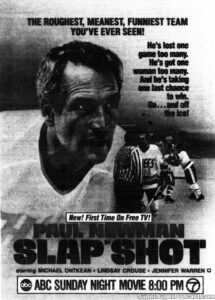 SLAPSHOT- Television guide ad. January 31, 1982. Caped Wonder Stuns City!