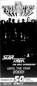 STAR TREK THE NEXT GENERATION- Television guide ad. January 2, 1995. Caped Wonder Stuns City!