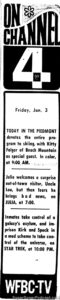 STAR TREK THE ORIGINAL SERIES season 3, episode 16, Whom Gods Destroy, television guide ad.
January 3, 1969.
Caped Wonder Stuns City!