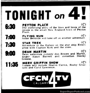 STAR TREK THE ORIGINAL SERIES season 2, episode 16, A Private Little War, television guide ad (Canada).
January 5, 1968.