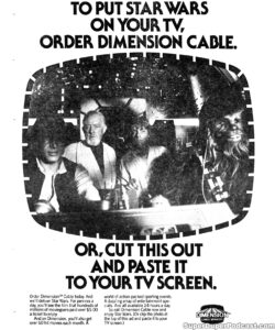 STAR WARS- Television guide ad. February 16, 1983. Caped Wonder Stuns City!