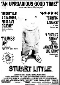 STUART LITTLE- Newspaper ad. February 15, 2000. Caped Wonder Stuns City!