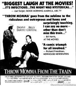 THROW MAMA FROM THE TRAIN- Newspaper ad. February 2, 1988. Caped Wonder Stuns City!