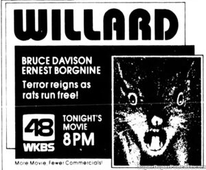 WILLARD- Television guide ad. February 25, 1983. Caped Wonder Stuns City!