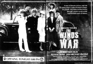 THE WINDS OF WAR- Television guide ad. February 6, 1983. Caped Wonder Stuns City!