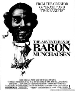 THE ADVENTURES OF BARON MUNCHAUSEN- Newspaper ad. March 6, 1989. Caped Wonder Stuns City!