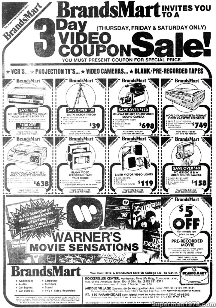 SUPERMAN THE MOVIE- Home video ad. May 29, 1980. Caped Wonder Stuns City!