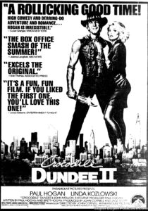 CROCODILE DUNDEE II- Newspaper ad. June 3, 1988. Caped Wonder Stuns City!