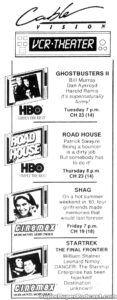 STAR TREK V THE FINAL FRONTIER, GHOSTBUSTERS II- Television guide ad. June 7, 1990. Caped Wonder Stuns City!